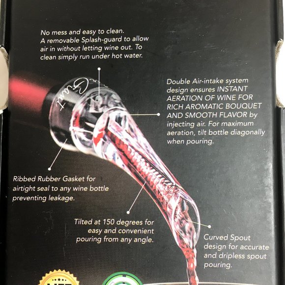 BAR GIANT Wine Aerator Pourer And Stoppe NWT - Picture 4 of 12